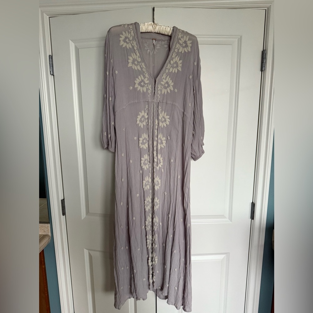 Free People Embroidered Fable Midi Dress